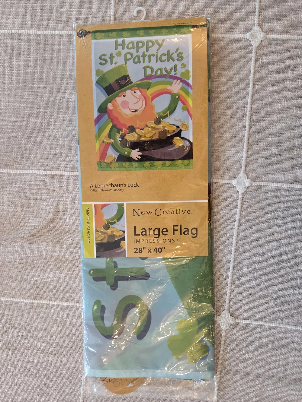 NWT New Creative Happy St. Patrick's Day Large House Flag 28